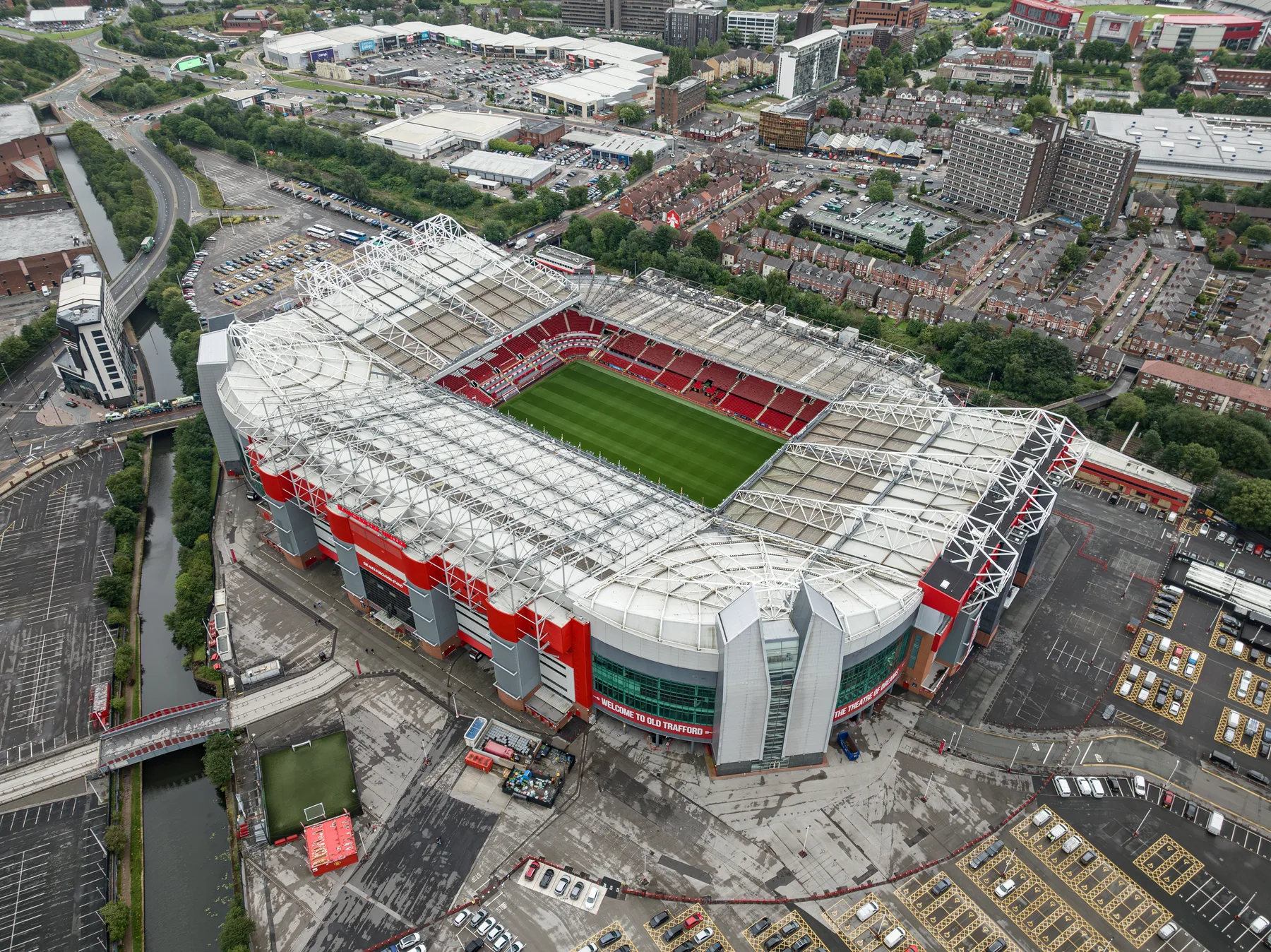Old Trafford stadium in Manchester, home of Manchester United.